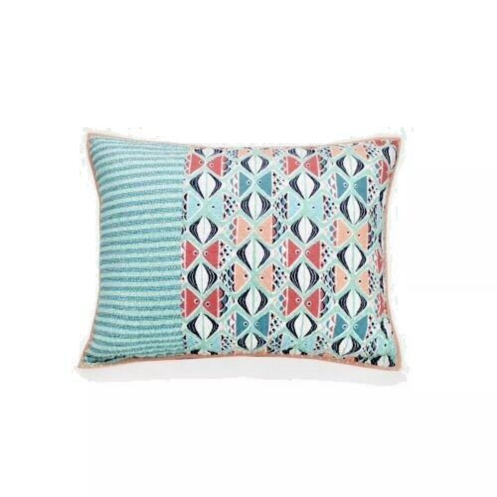 Vera Bradley‎ Quilted Pillow Sham, 100% Cotton, 20x26", Go Fish Teal, 2 Pack